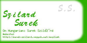 szilard surek business card